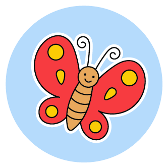 Kita Klaswipper Webseite Illustration Schmetterling Gruppe Rot